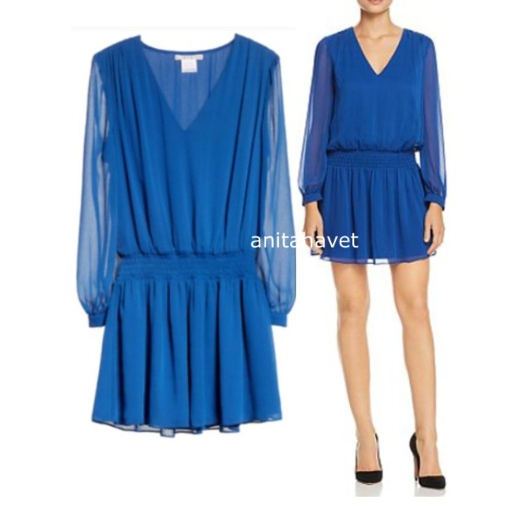 ALICE AND OLIVIA Adaline Drop Smock Waist Dress